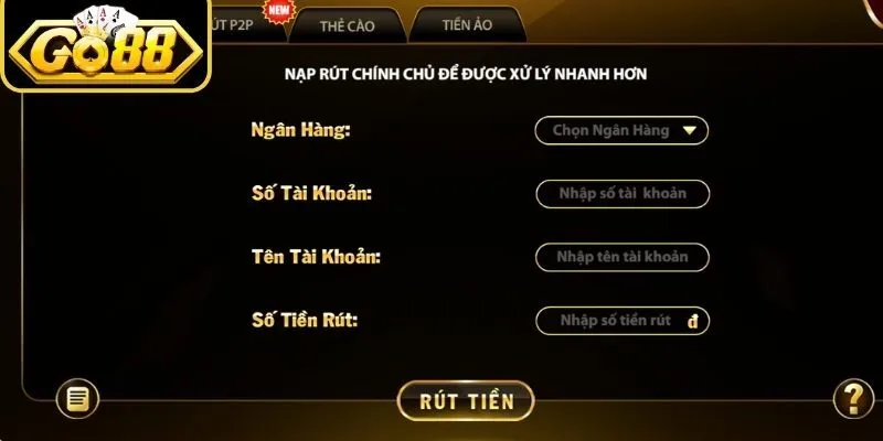 Hướng dẫn rút tiền Go88 nhanh chóng và đảm bảo an toàn